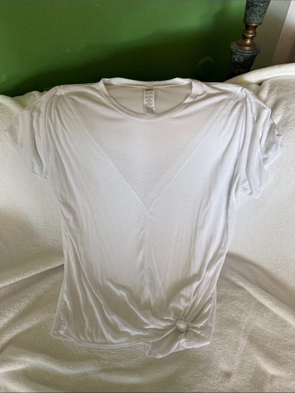 JoyLab White Short Sleeve Knot Tee